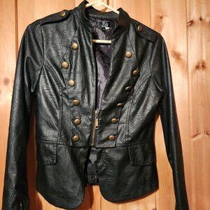 Leather Jacket W/ Gold Details brand ashley